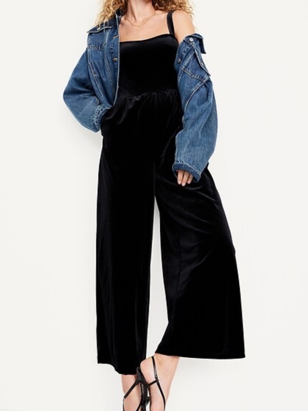 Old Navy Black velvet jumpsuit